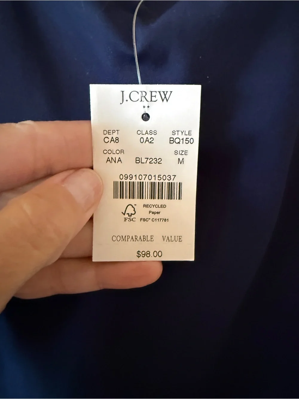J. Crew Navy Scalloped Active Dress